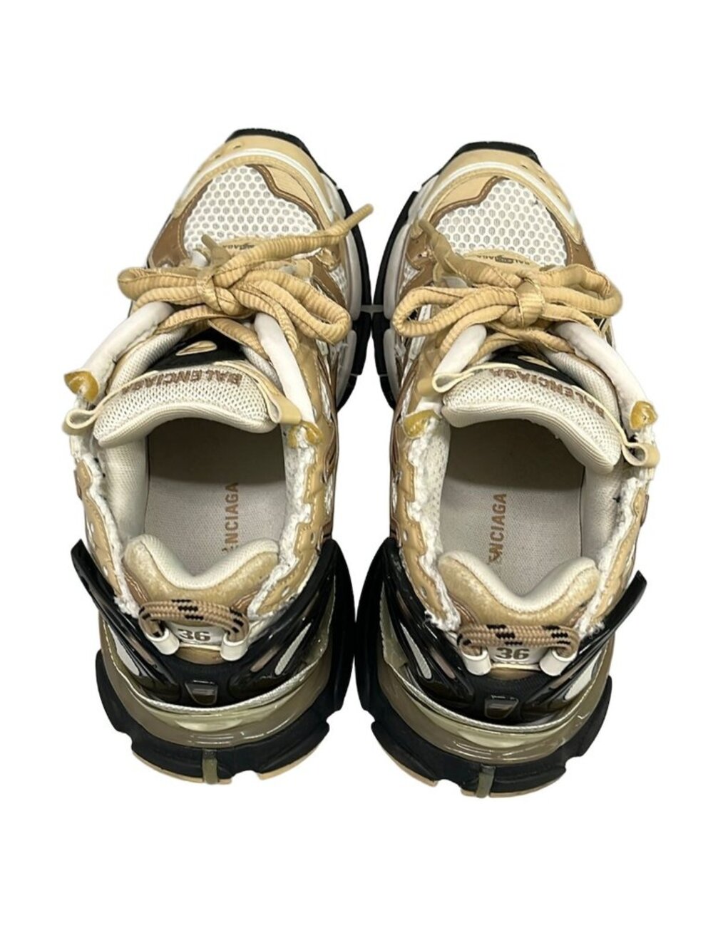 Balenciaga Sneakers Runner White Beige Black Distressed - Picture 7 of 12